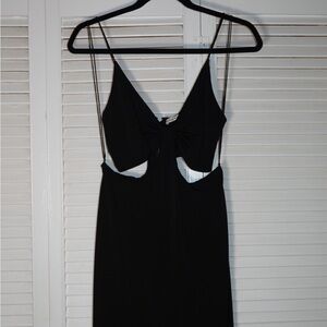 Alice + Olivia Black Cutout Slip Dress with Twist Front